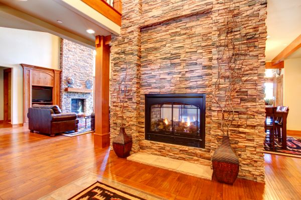 Stone Hearth Installation in Sandpoint